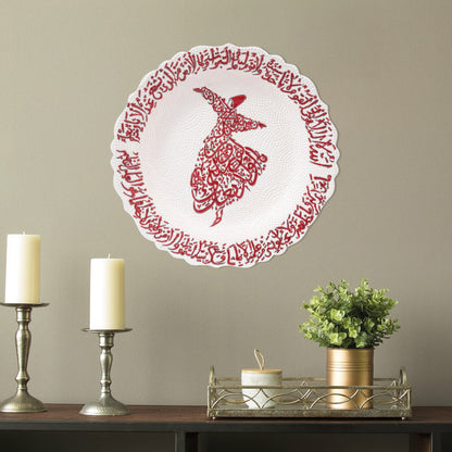 Ceramic Decorative Plate, Whirling Calligraphy Decorative Plate