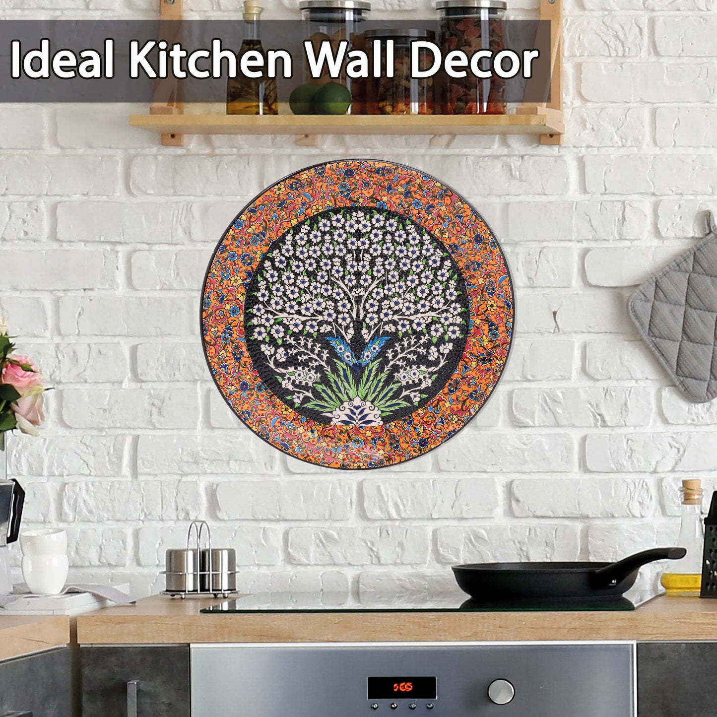 Ceramic Decorative Plate, Eternal Bloom Decorative Plate