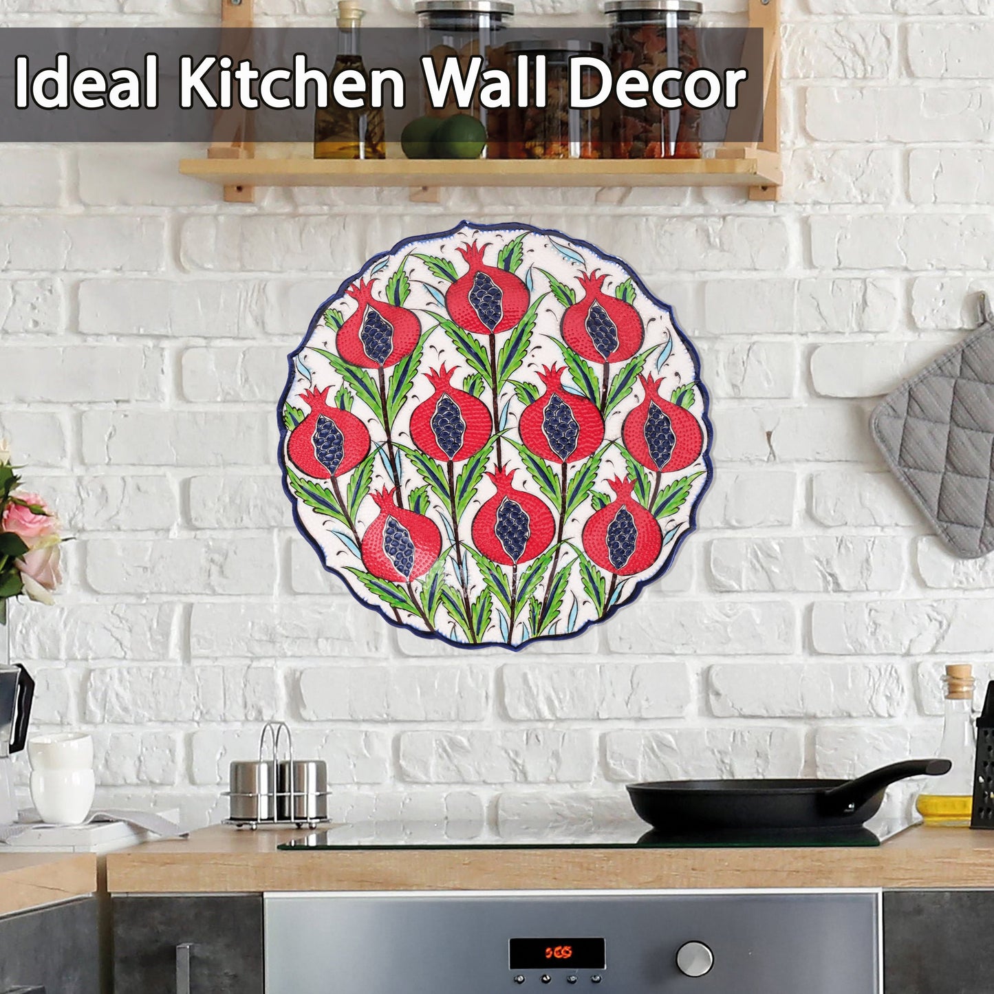 Ceramic Decorative Plate, Pomegranate Harvest Decorative Plate