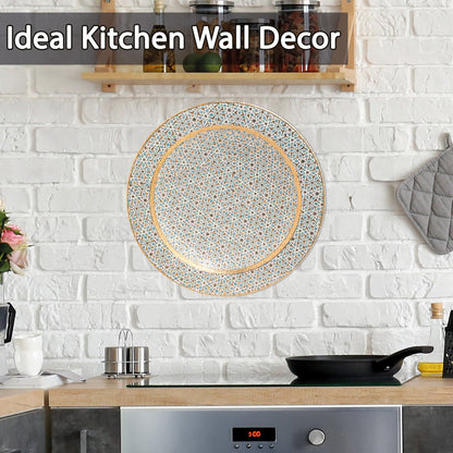 Ceramic Decorative Plate, Timeless Elegance Decorative Plate, Decorative Golden Plate