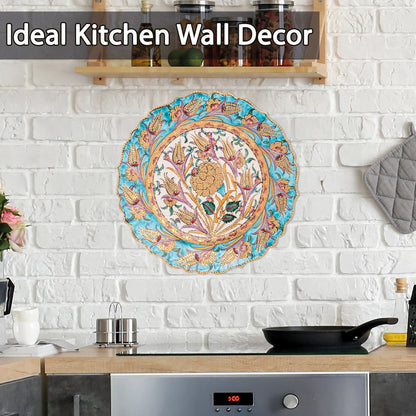 Ceramic Decorative Plate, Harvest Bloom Decorative Plate, Decorative Golden Plate