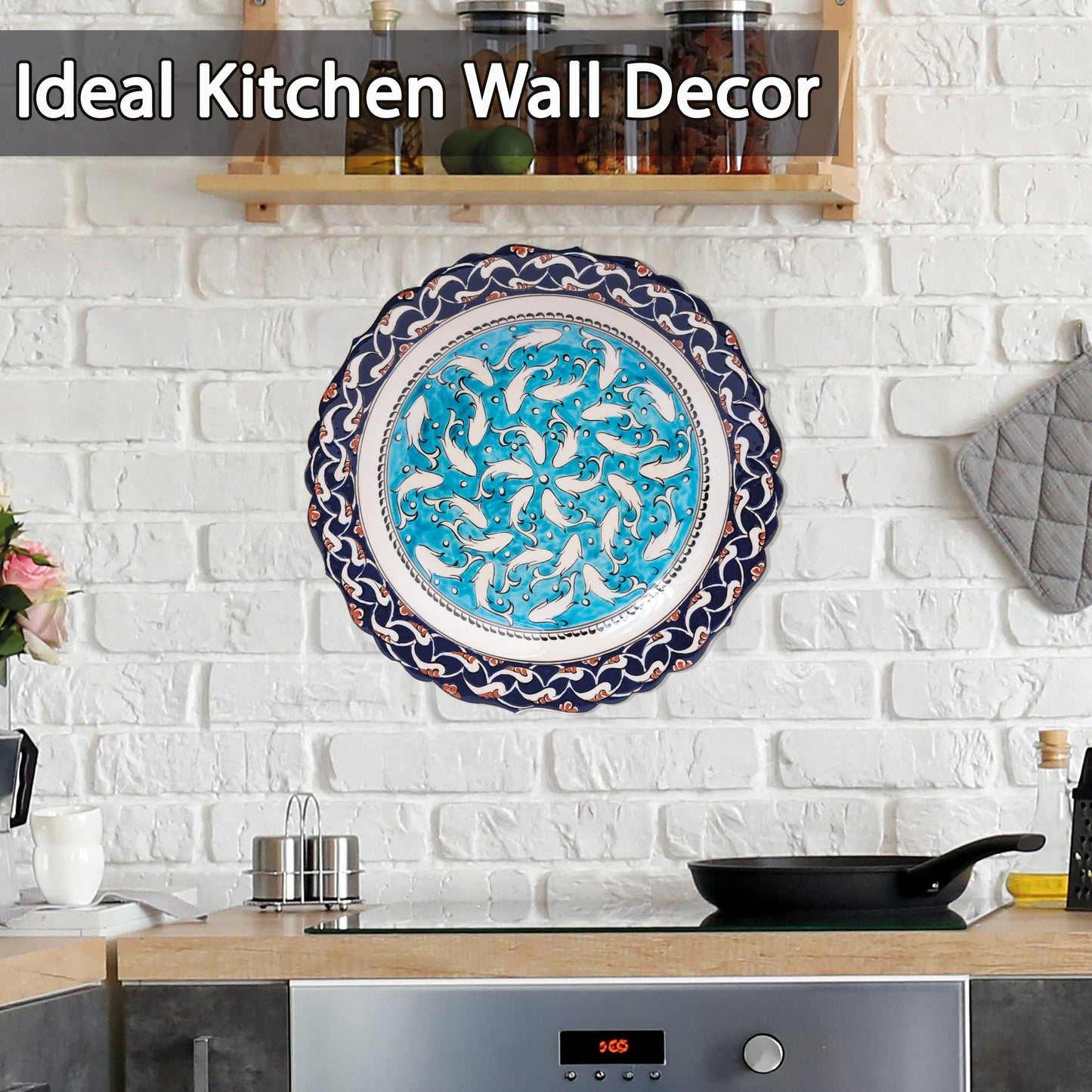 Ceramic Decorative Plate, Whirling Fishes Decorative Plate