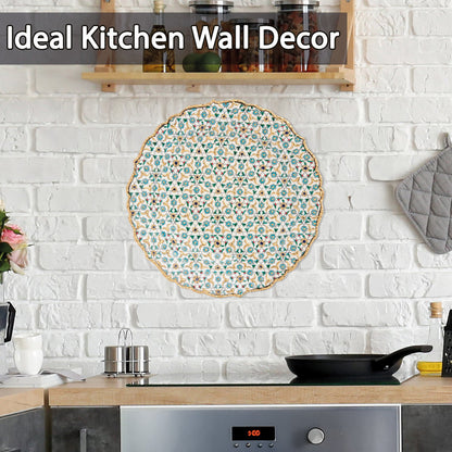 Ceramic Decorative Plate, Celestial Mosaic Decorative Plate, Decorative Golden Plate