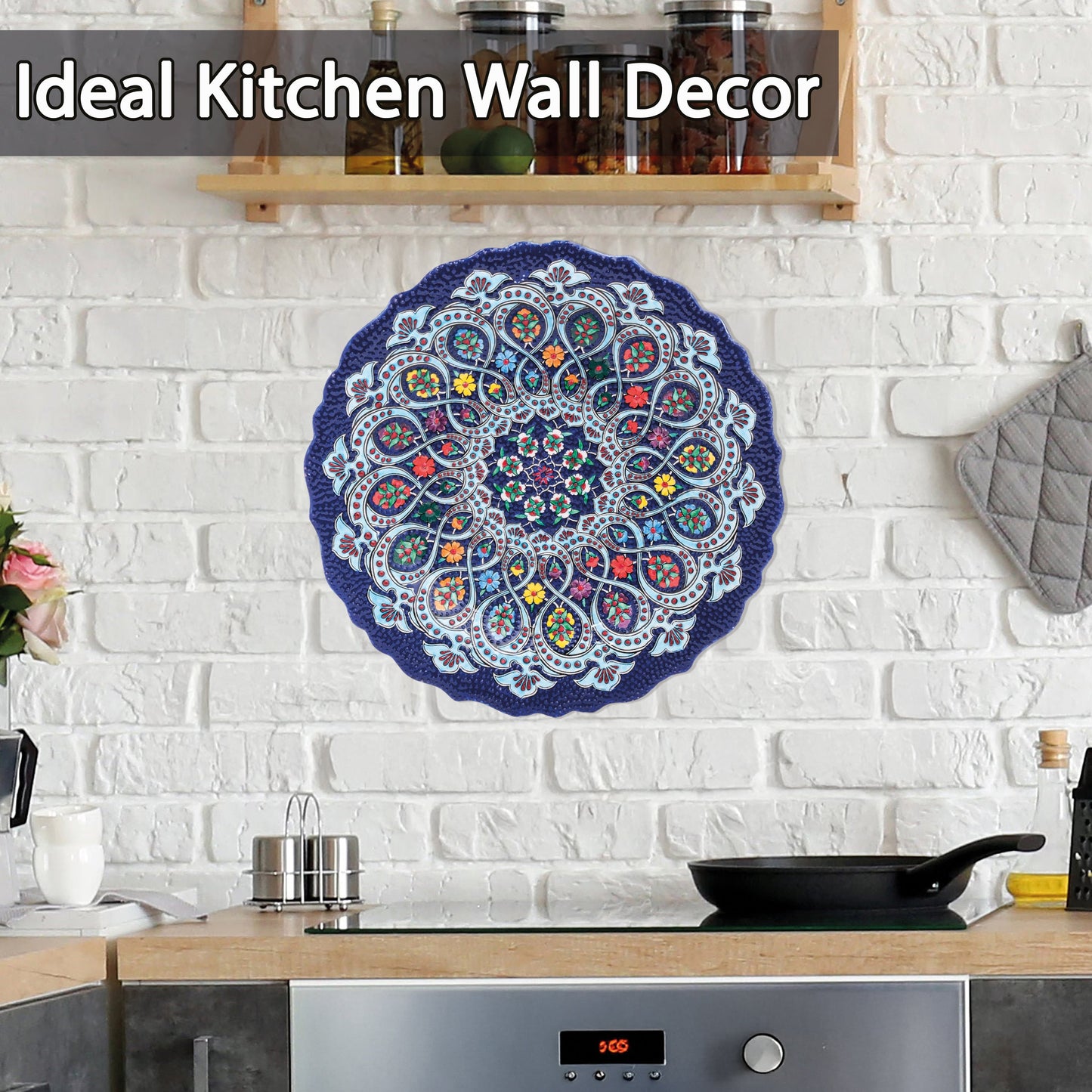 Ceramic Decorative Plate, Paisley Blossom Decorative Plate