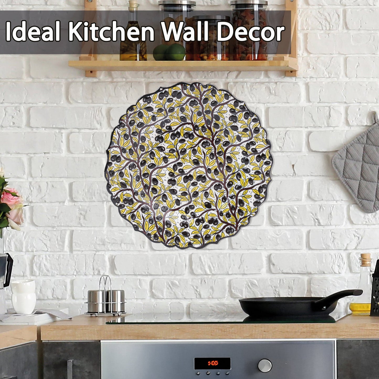 Ceramic Decorative Plate, Olive Harmony Decorative Plate