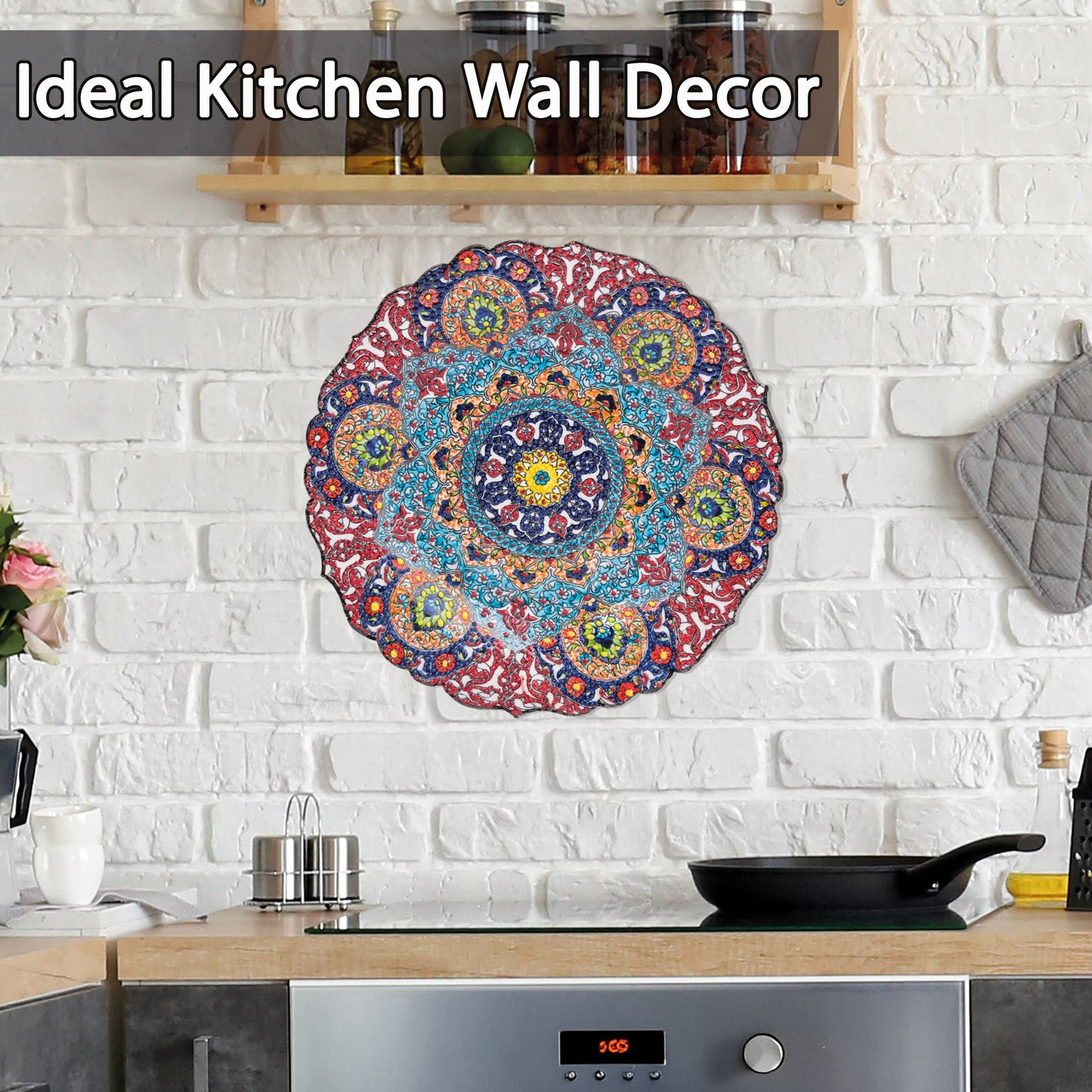 Ceramic Decorative Plate, Mandala Radiance Decorative Plate