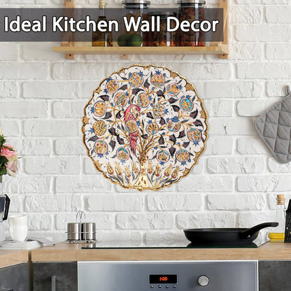 Ceramic Decorative Plate, Eternal Blossom Decorative Plate, Decorative Golden Plate