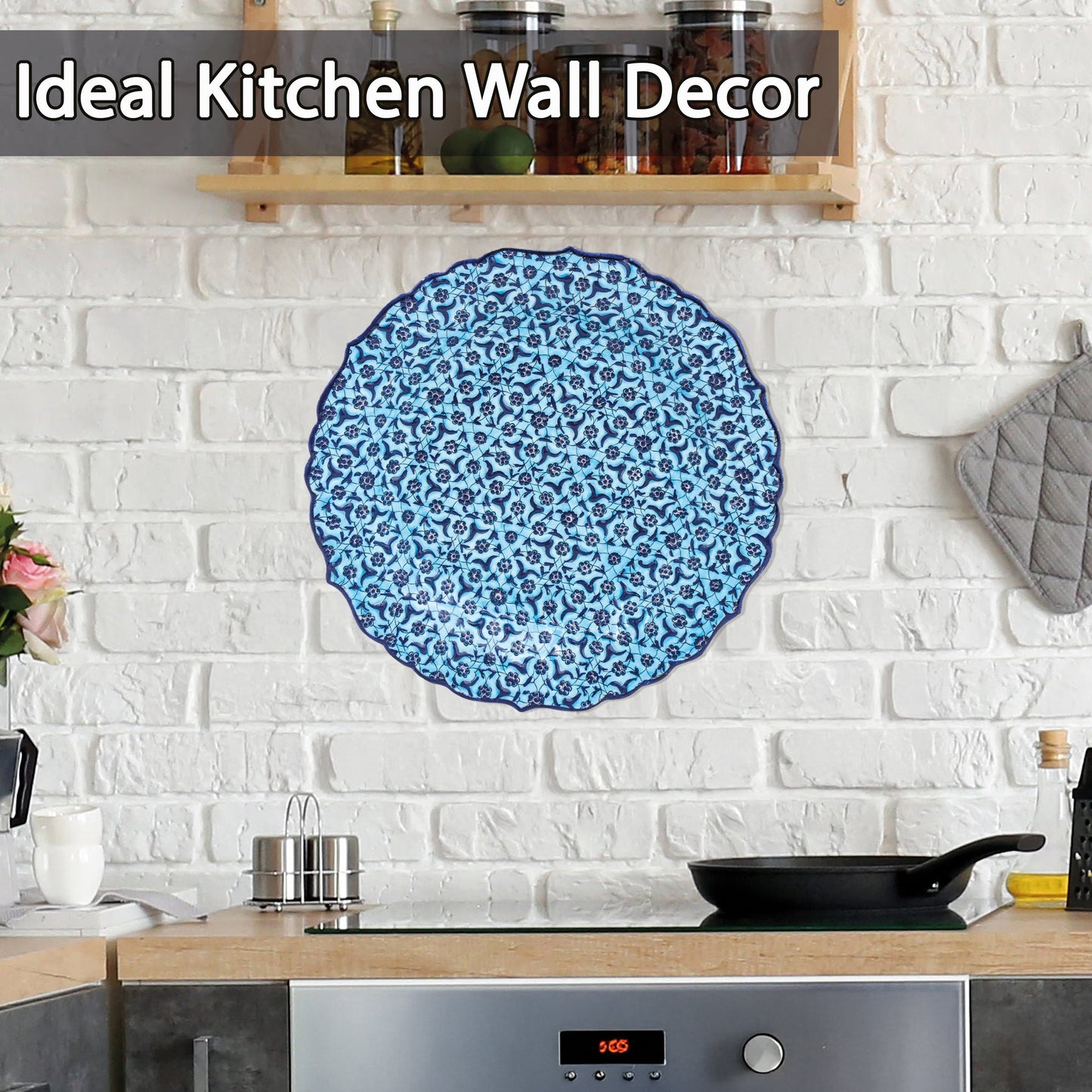 Ceramic Decorative Plate, Sapphire Lace Decorative Plate