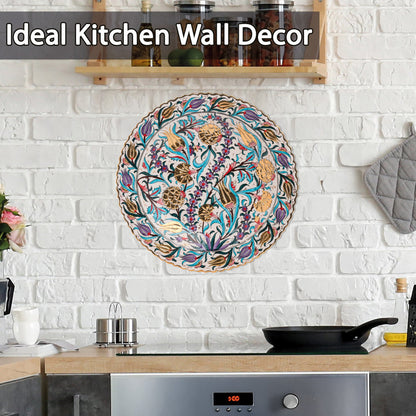 Ceramic Decorative Plate, Tulip Symphony Decorative Plate, Decorative Golden Plate