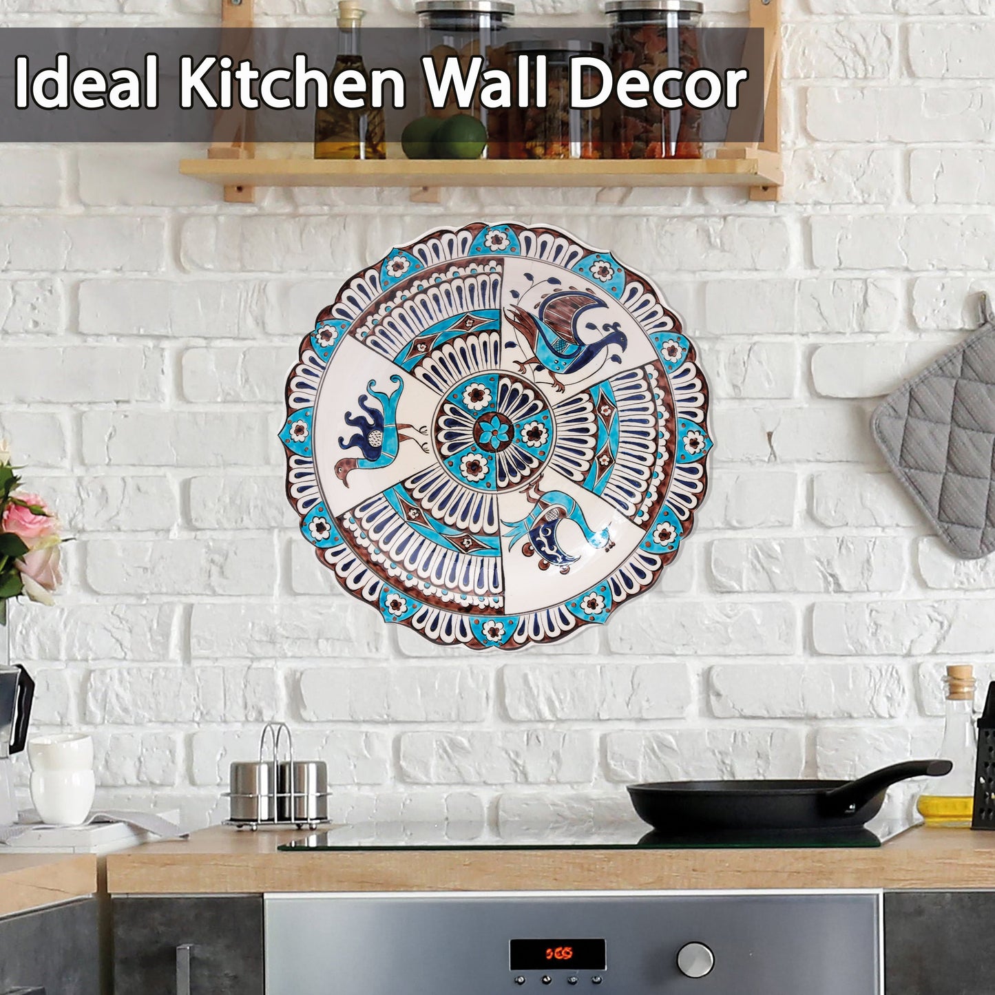 Ceramic Decorative Plate, Celestial Birds Decorative Plate