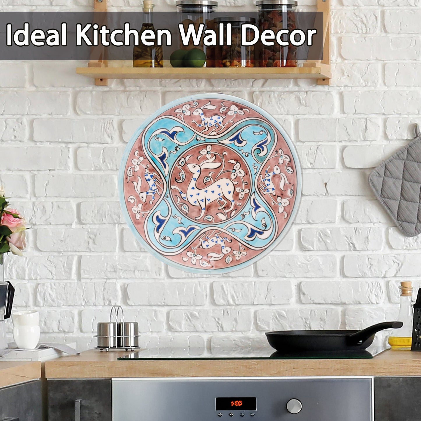 Ceramic Decorative Plate, Mystic Deer Decorative Plate