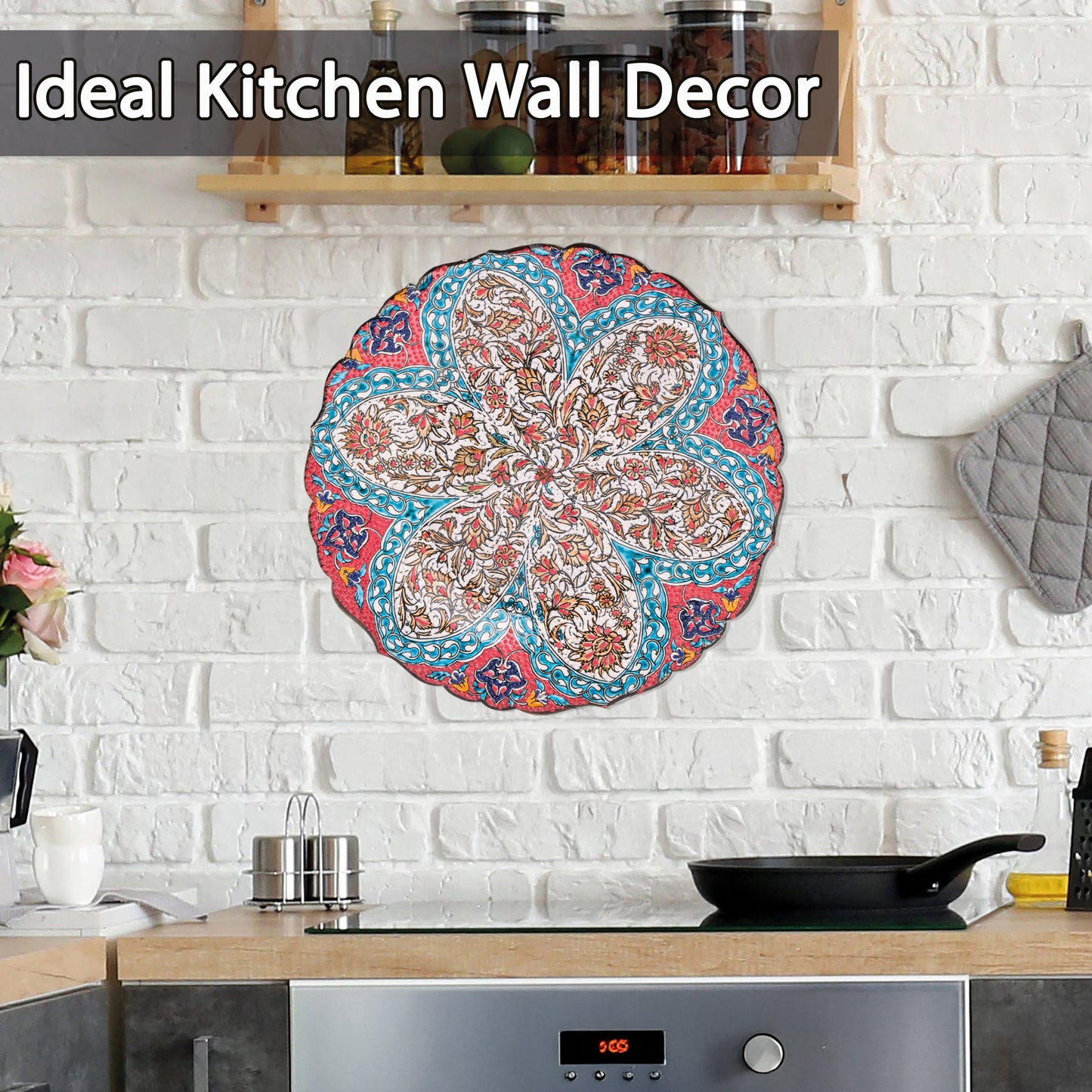 Ceramic Decorative Plate, Floral Radiance Decorative Plate