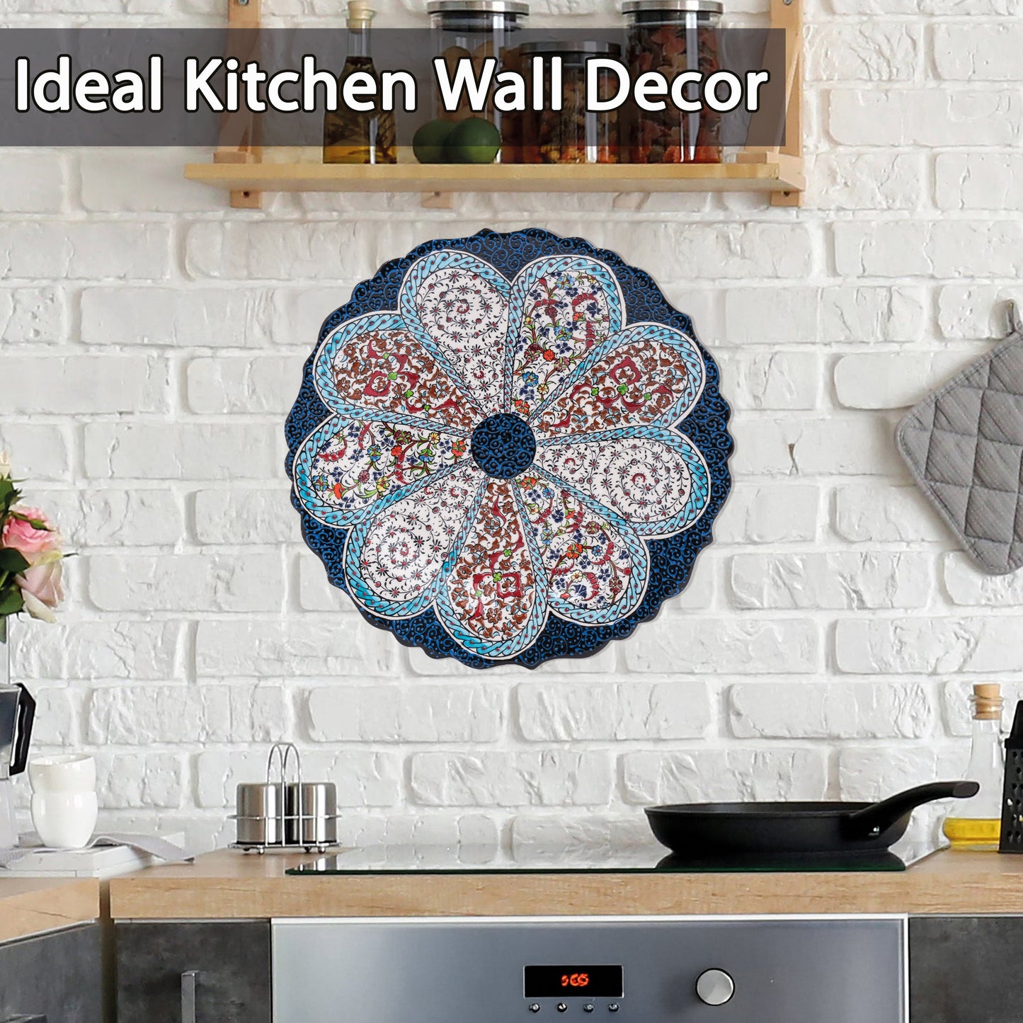 Ceramic Decorative Plate, Blossom Medallion Decorative Plate