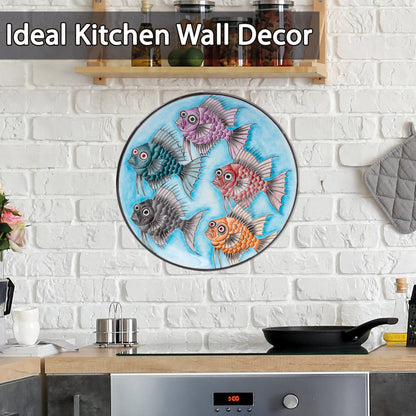 Ceramic Decorative Plate, Whimsical Fishes Decorative Plate