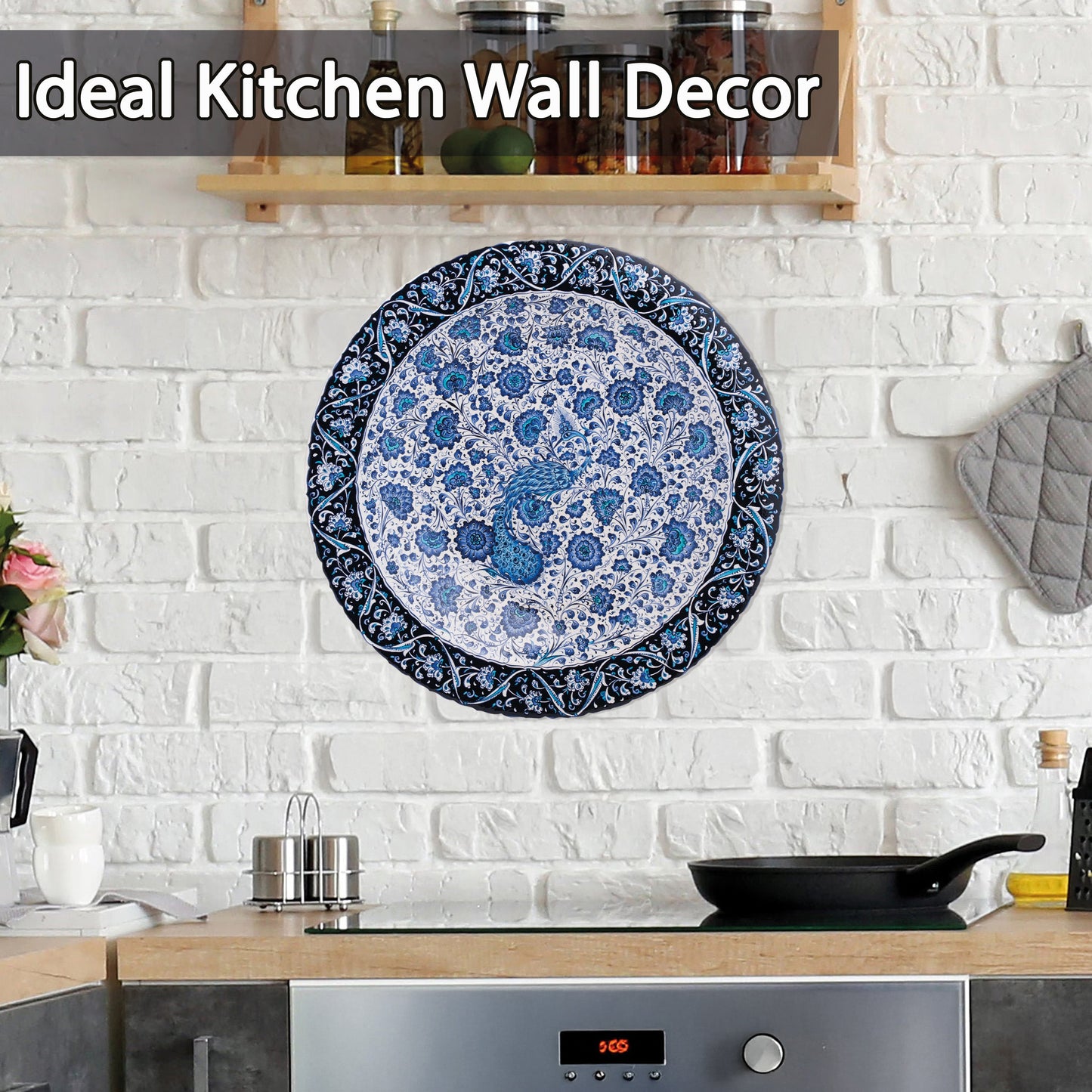 Ceramic Decorative Plate, Peacock Elegance Decorative Plate