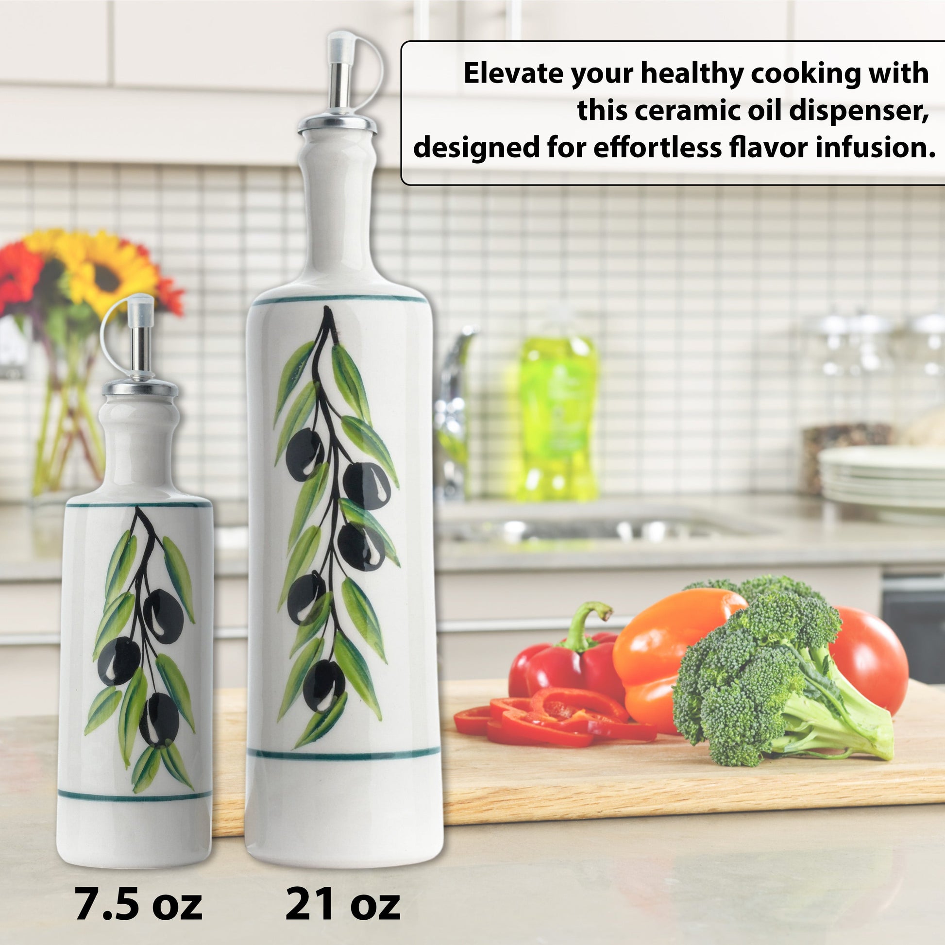 Ceramic Oil Dispenser, Olive Oil Dispener, Handmade Ceramic Oil Bottle - EVANILIFE Oil Dispenser (Image 8)