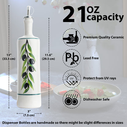 Ceramic Oil Dispenser, Olive Oil Dispener, Handmade Ceramic Oil Bottle - EVANILIFE Oil Dispenser (Image 3)