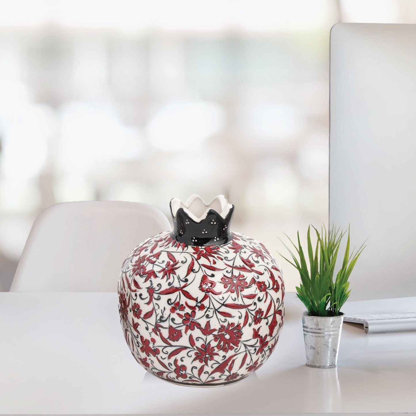 Handmade Ceramic Pomegranate Vase, Ceramic Vase Home Decor