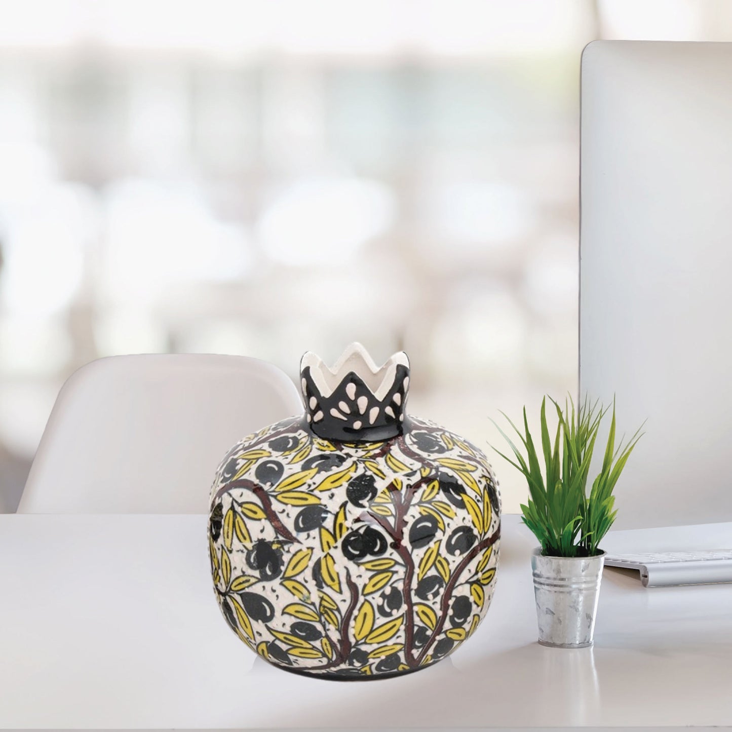 Handmade Ceramic Pomegranate Vase, Ceramic Vase Home Decor