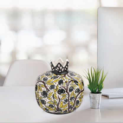 Handmade Ceramic Pomegranate Vase, Ceramic Vase Home Decor