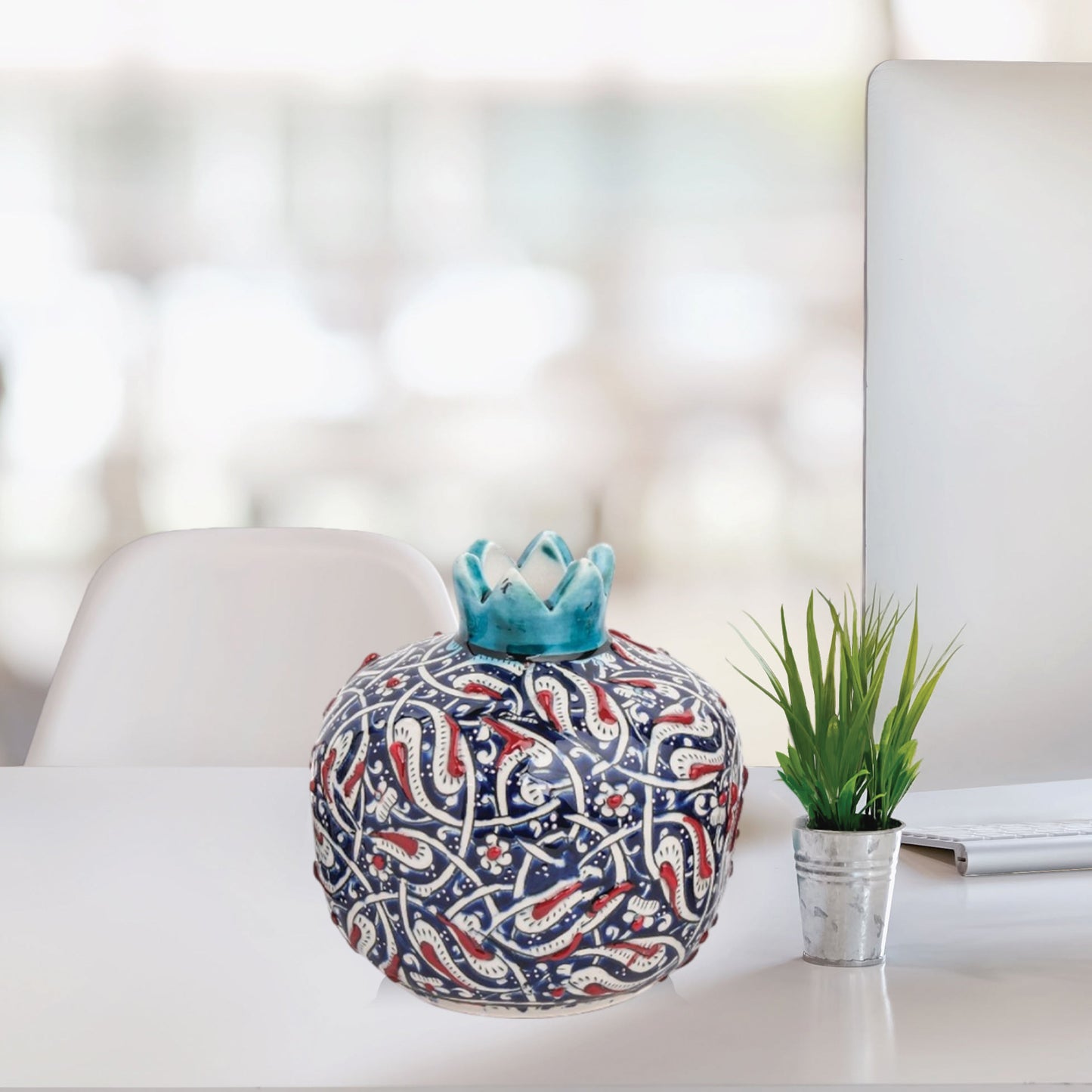 Handmade Ceramic Pomegranate Vase, Ceramic Vase Home Decor