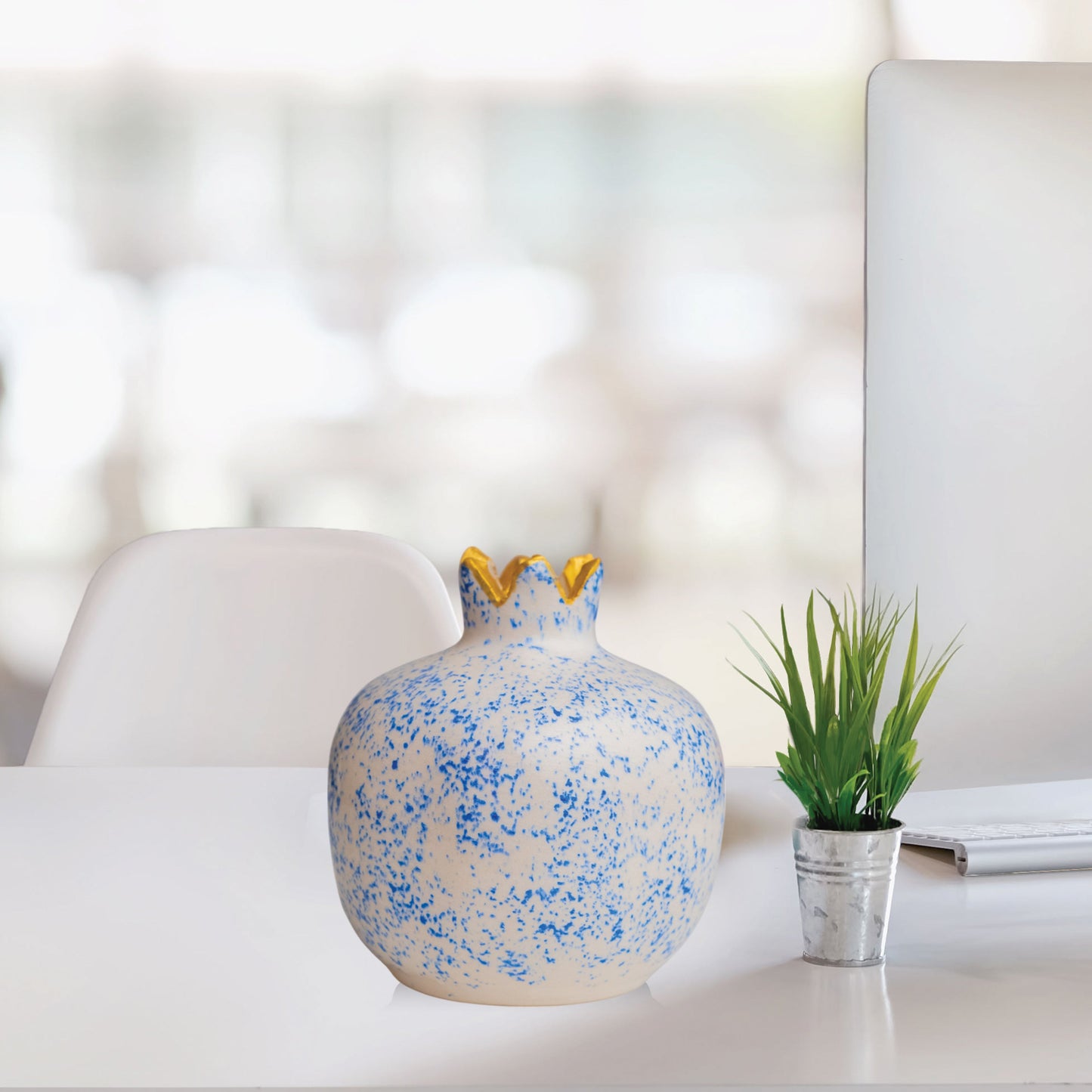 Handmade Ceramic Pomegranate Vase, Ceramic Vase Home Decor