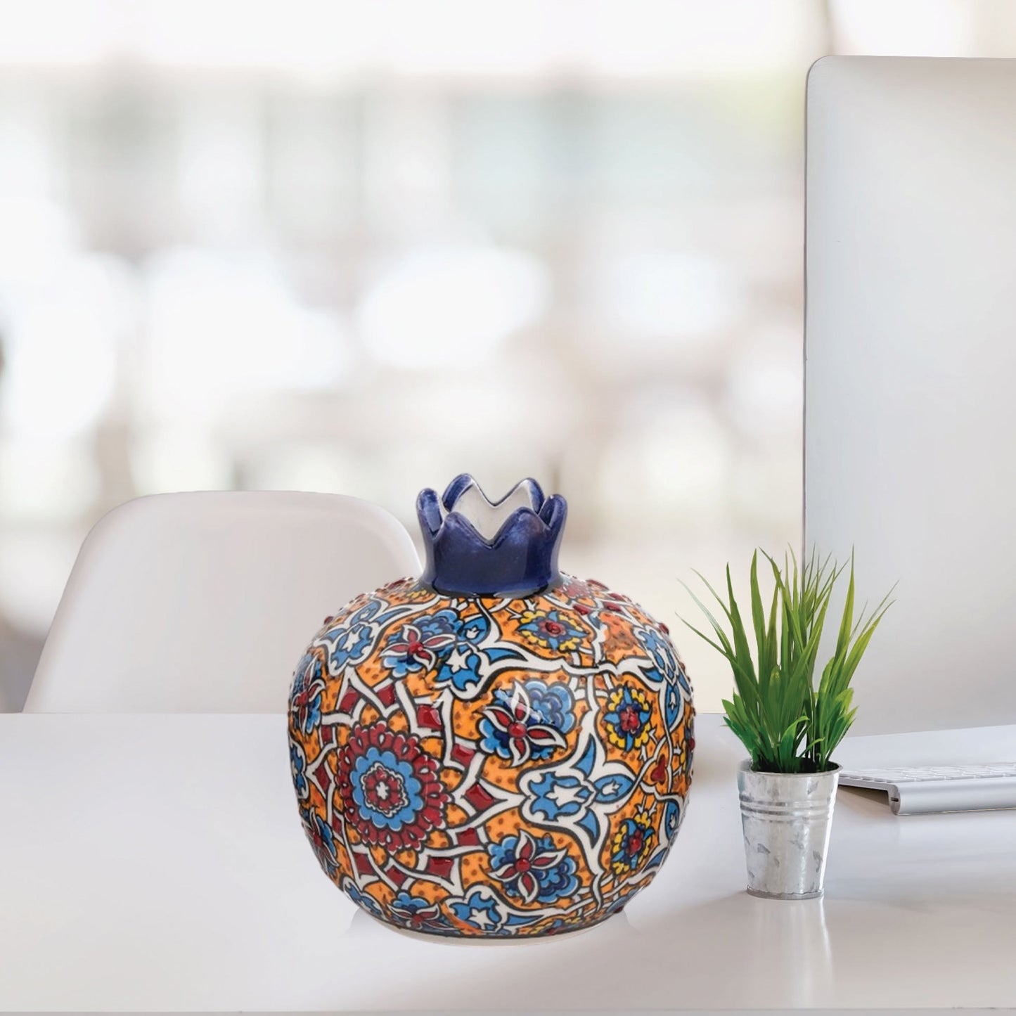 Handmade Ceramic Pomegranate Vase, Ceramic Vase Home Decor