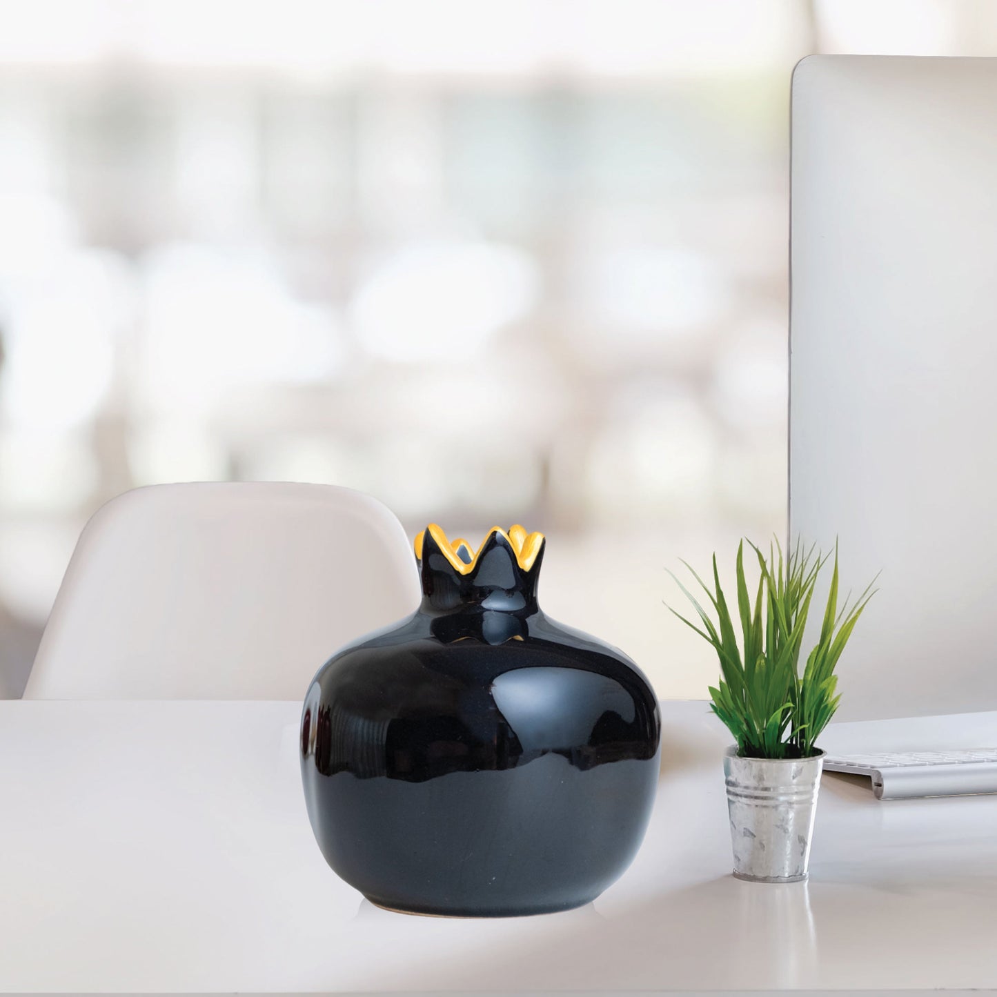 Handmade Ceramic Pomegranate Vase, Ceramic Vase Home Decor