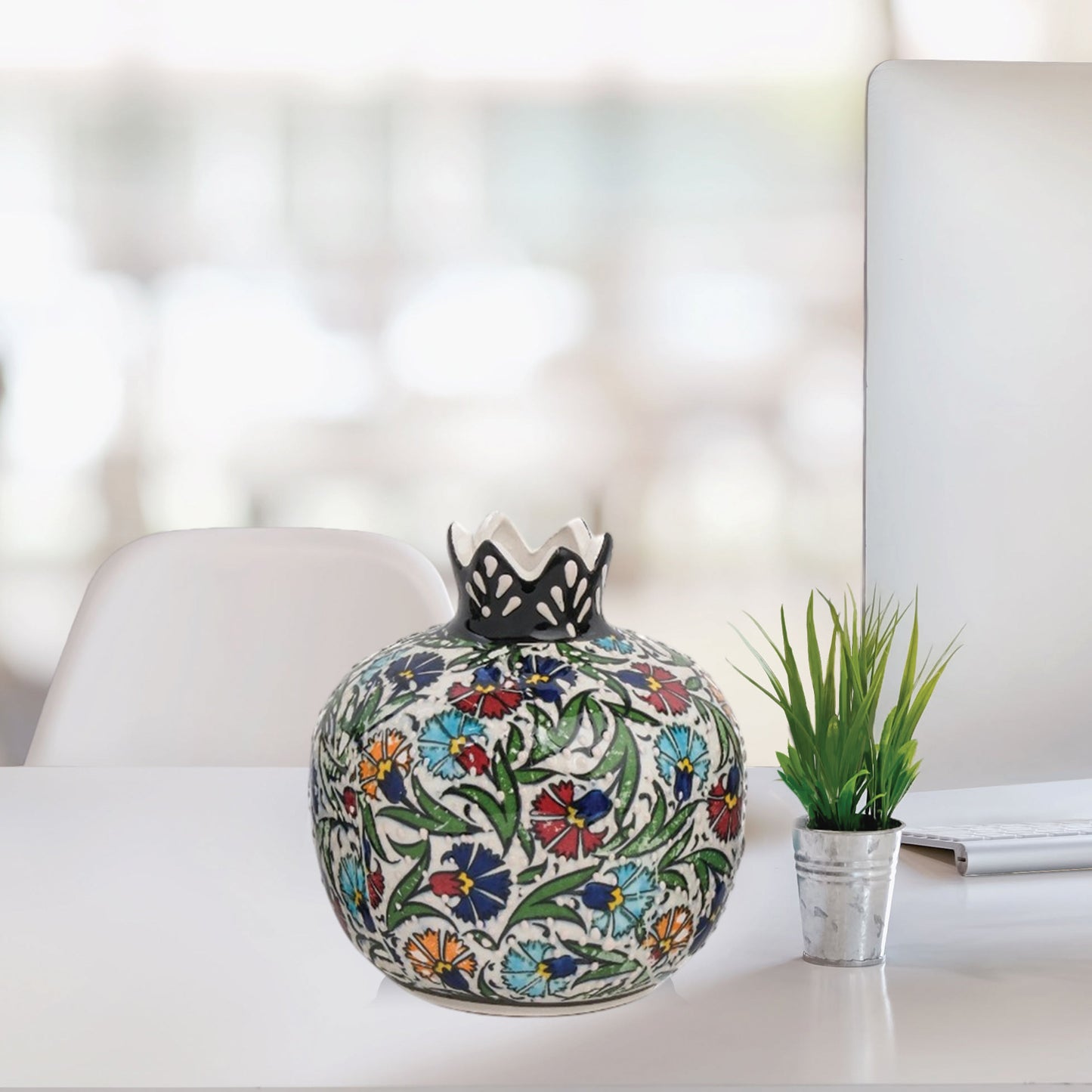 Handmade Ceramic Pomegranate Vase, Ceramic Vase Home Decor