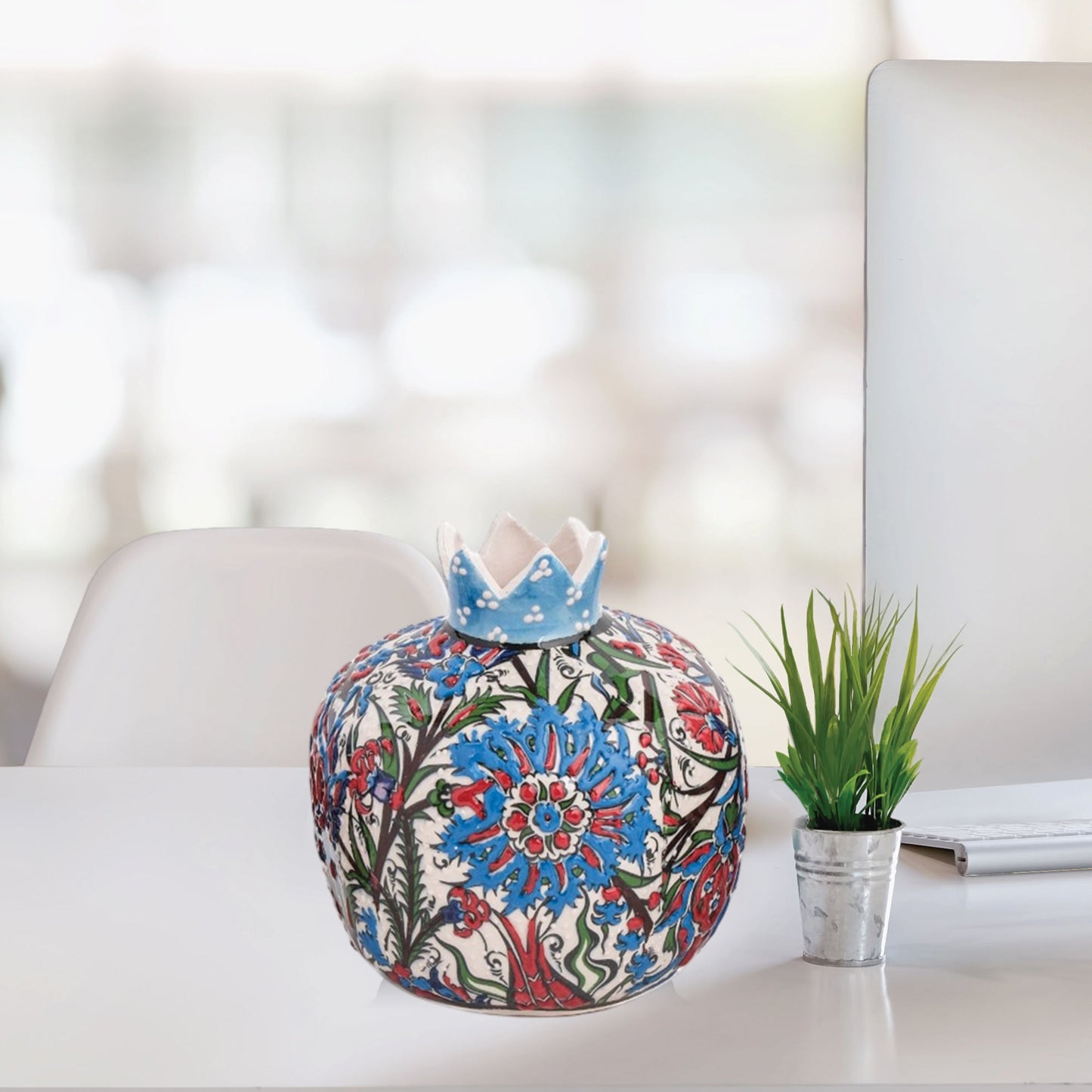 Handmade Ceramic Pomegranate Vase, Ceramic Vase Home Decor