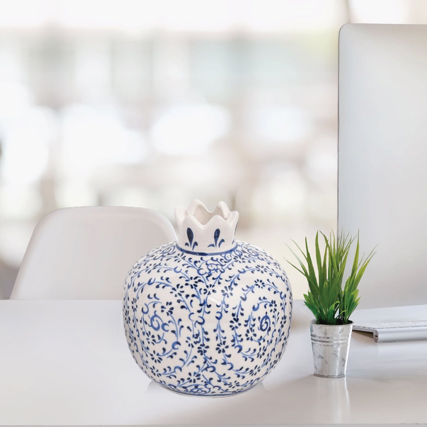 Handmade Ceramic Pomegranate Vase, Ceramic Vase Home Decor