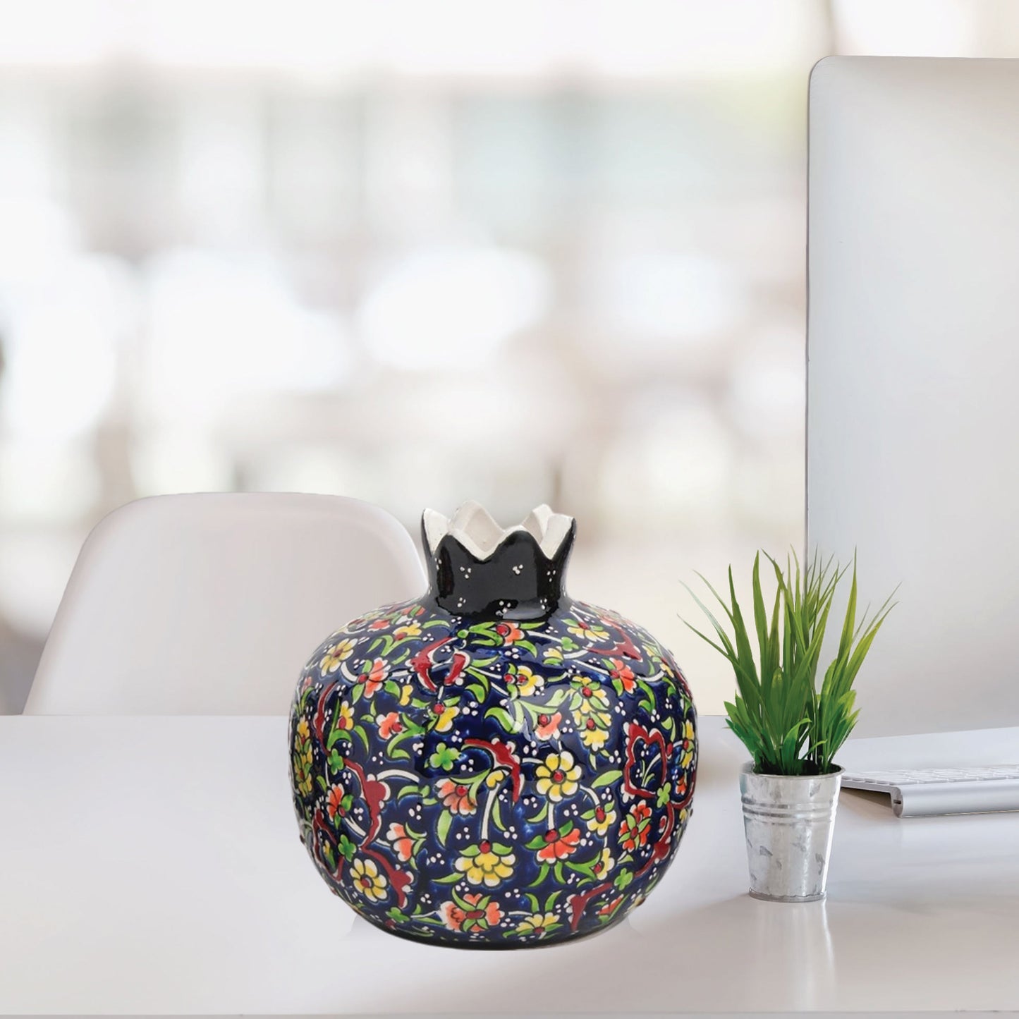 Handmade Ceramic Pomegranate Vase, Ceramic Vase Home Decor