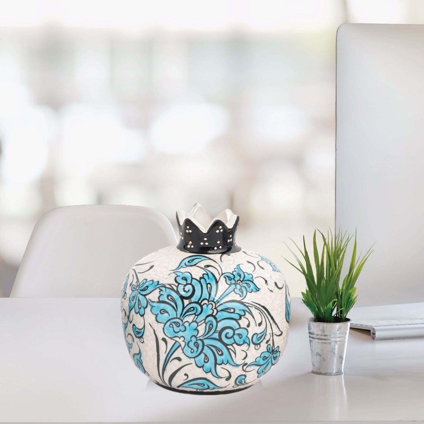 Handmade Ceramic Pomegranate Vase, Ceramic Vase Home Decor