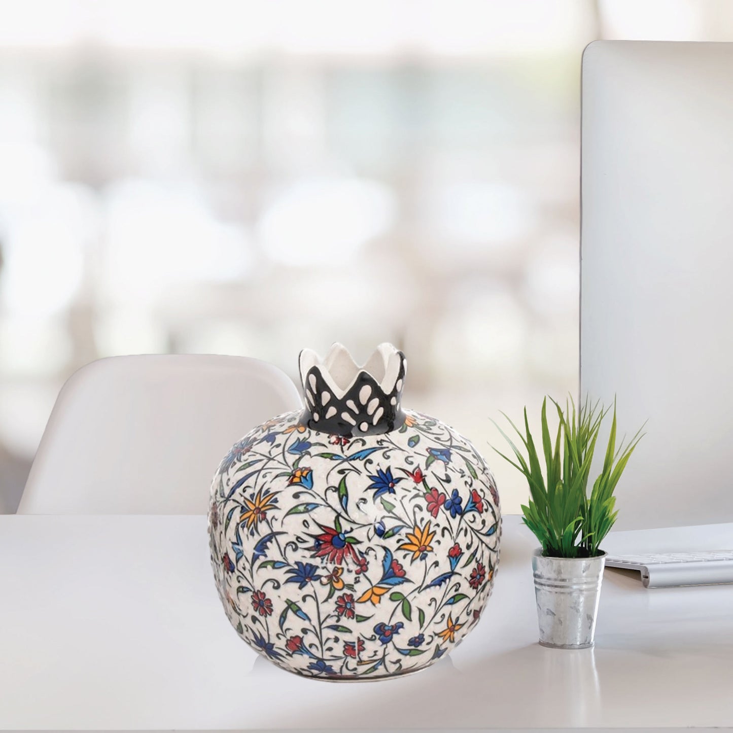 Handmade Ceramic Pomegranate Vase, Ceramic Vase Home Decor