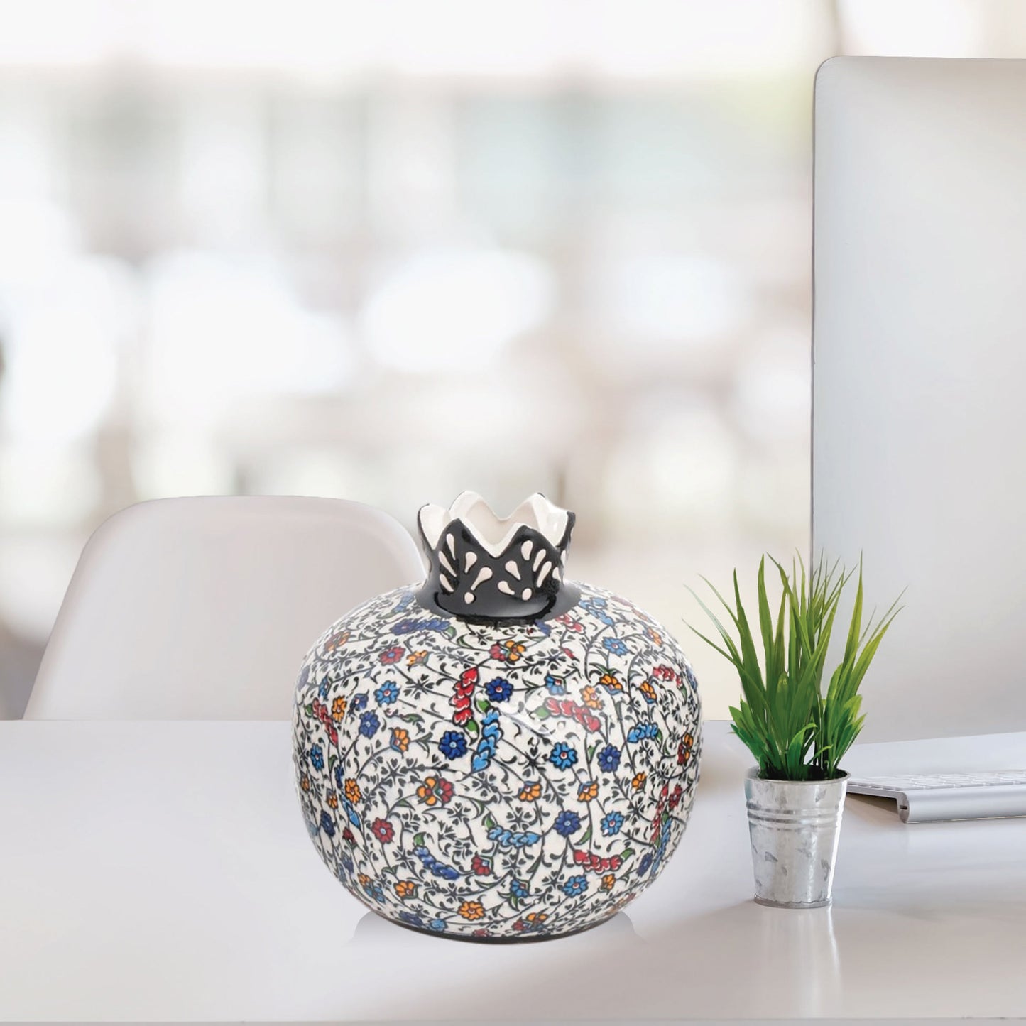 Handmade Ceramic Pomegranate Vase, Ceramic Vase Home Decor