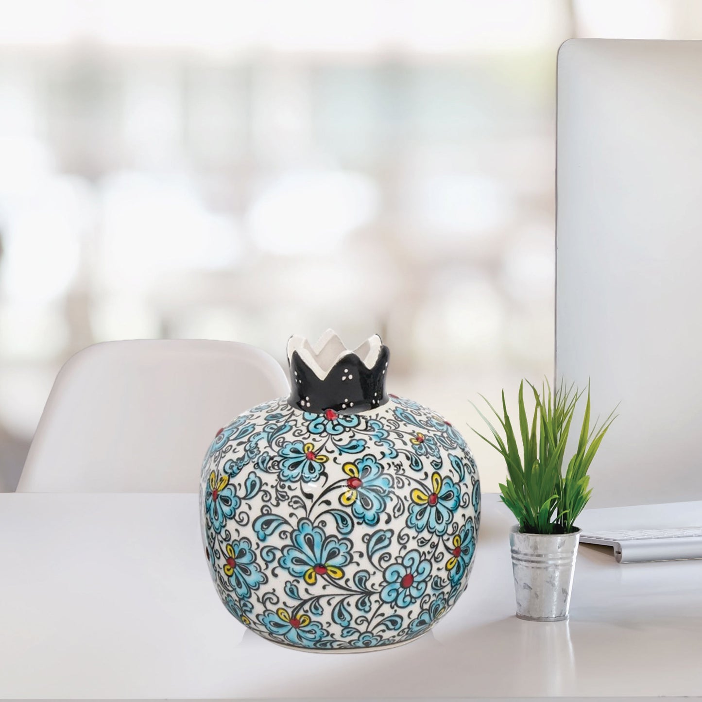 Handmade Ceramic Pomegranate Vase, Ceramic Vase Home Decor