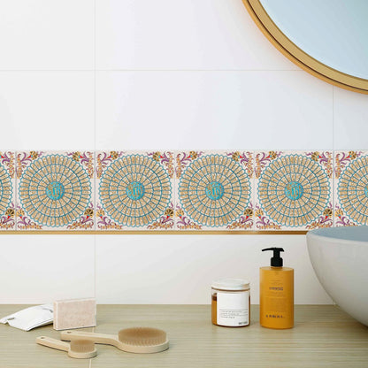 Handmade Ceramic Tile, Golden Divine Mandala Tile