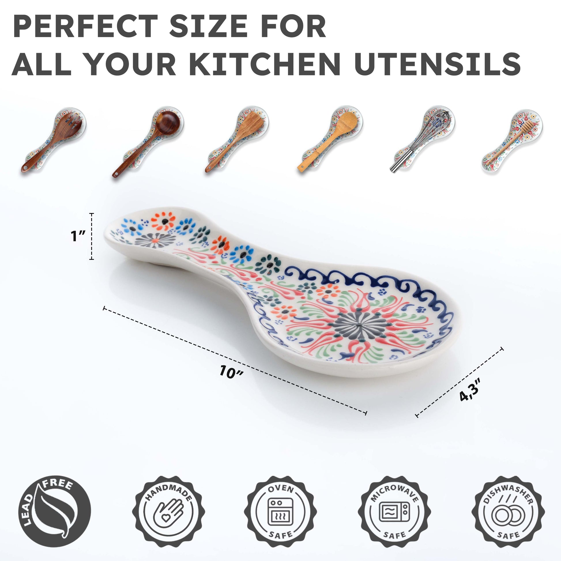 Handmade Ceramic Spoon Rest, Vanilla White Color Spoon Rests, Traditional Spoon Holder for Stove Top - Image 3