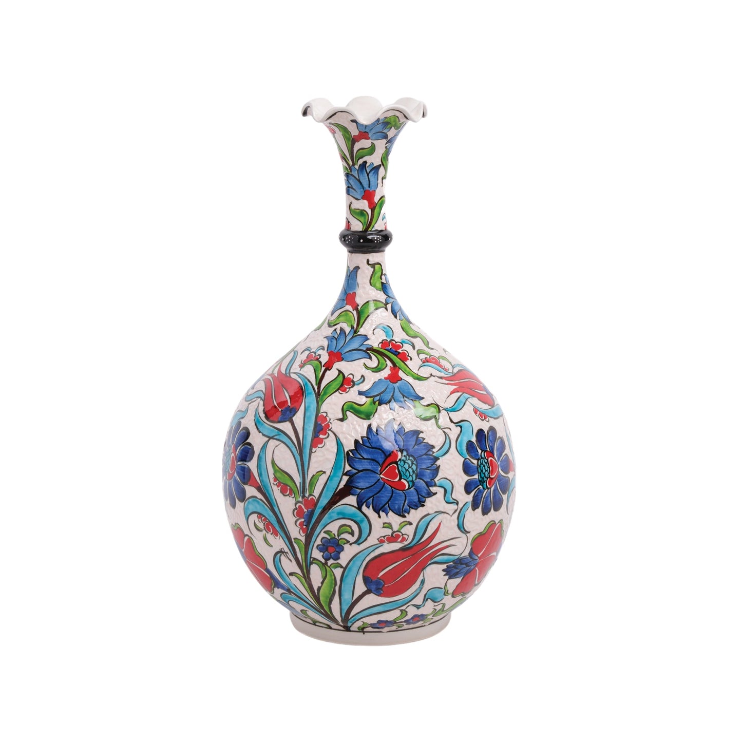 Handmade Ceramic Decorative Vase, Tulip Garden Ceramic Vase