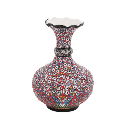Handmade Ceramic Decorative Vase, Floral Mosaic Ceramic Vase