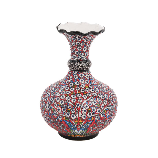 Handmade Ceramic Decorative Vase, Floral Mosaic Ceramic Vase