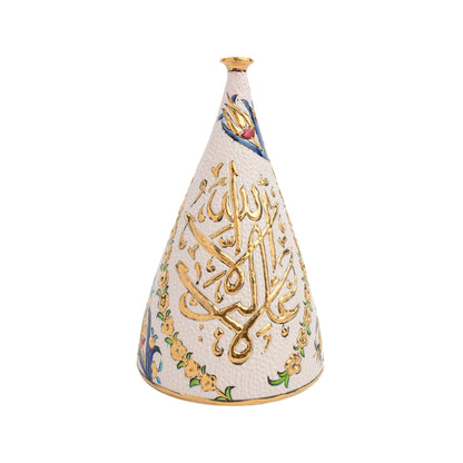Handmade Ceramic Decorative Vase, Royal Calligraphy Ceramic Vase, Golden Vase