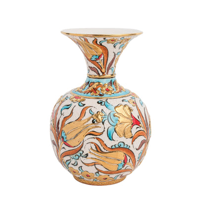 Handmade Ceramic Decorative Vase, Golden Bloom Ceramic Vase, Golden Vase