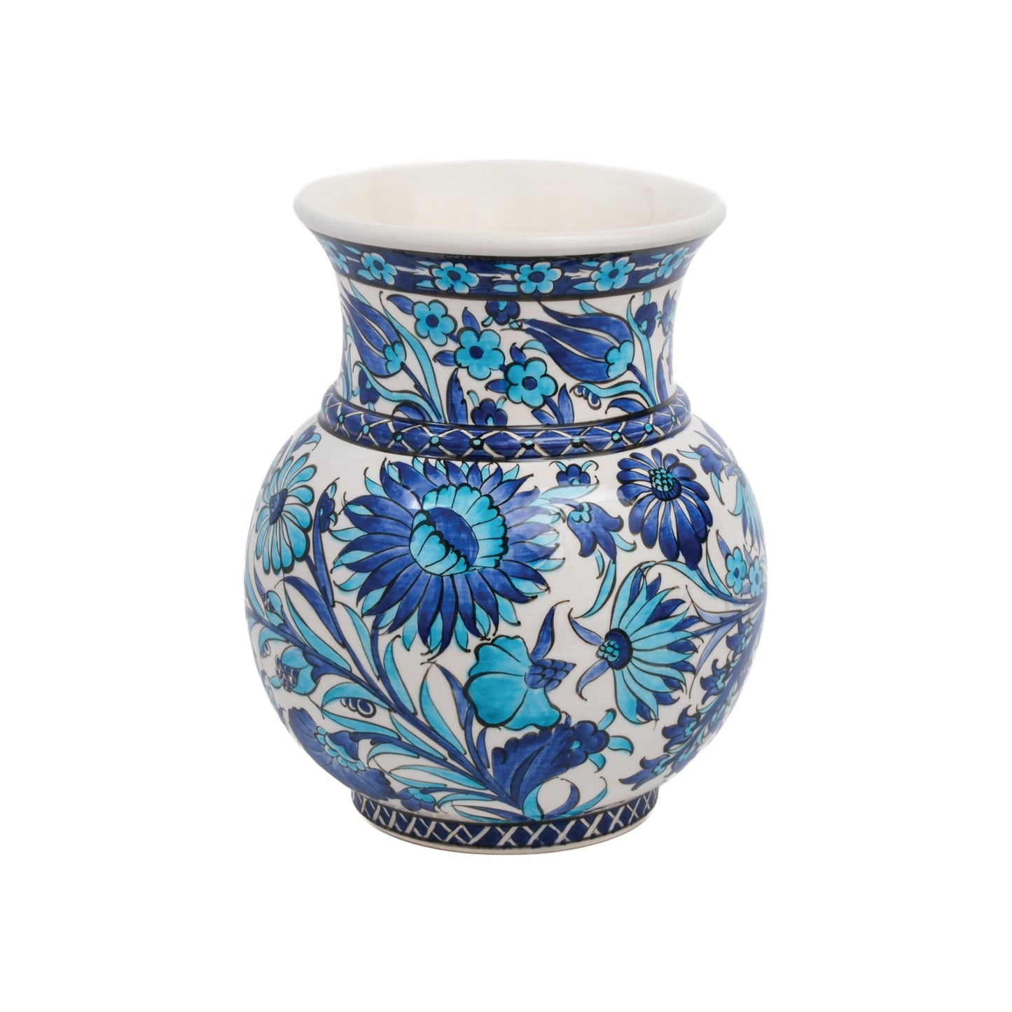 Handmade Ceramic Decorative Vase, Azure Bloom Ceramic Vase