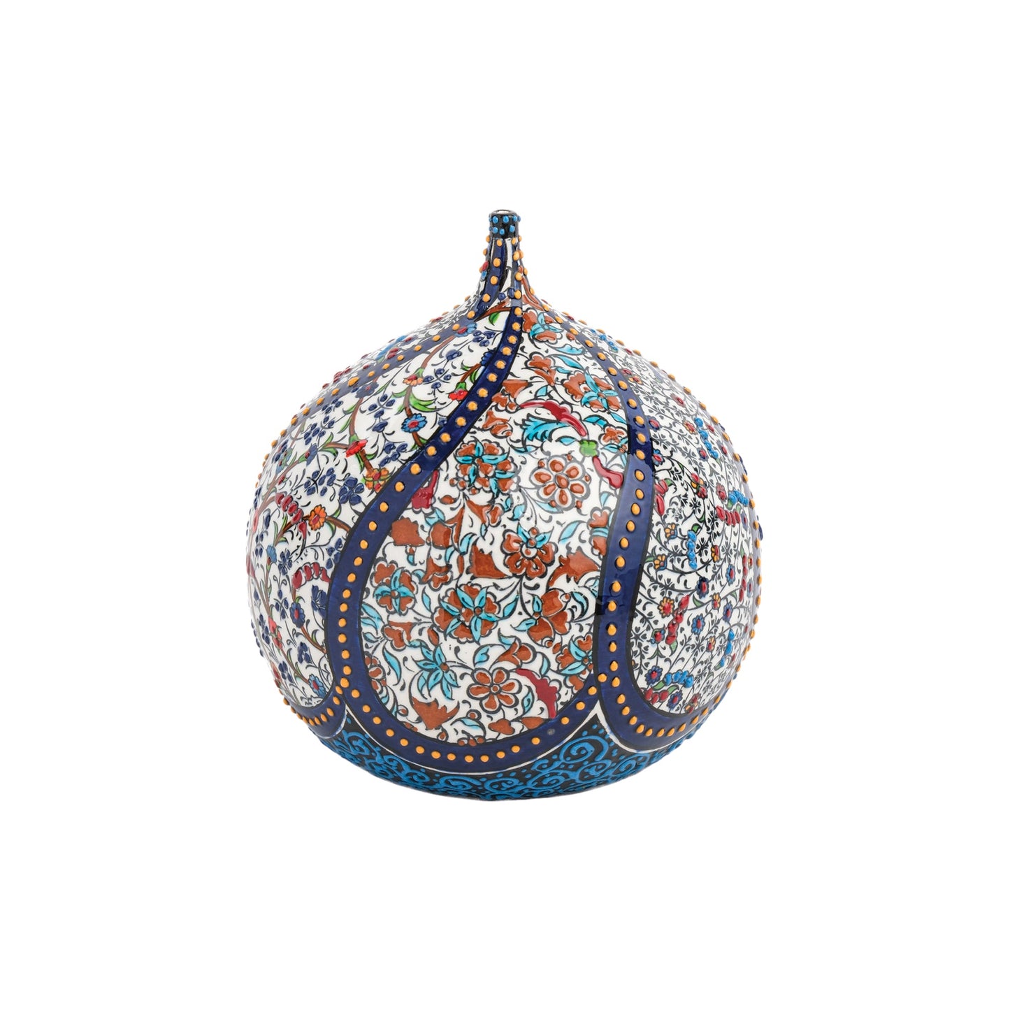 Handmade Ceramic Decorative Vase, Ornate Sphere Ceramic Vase