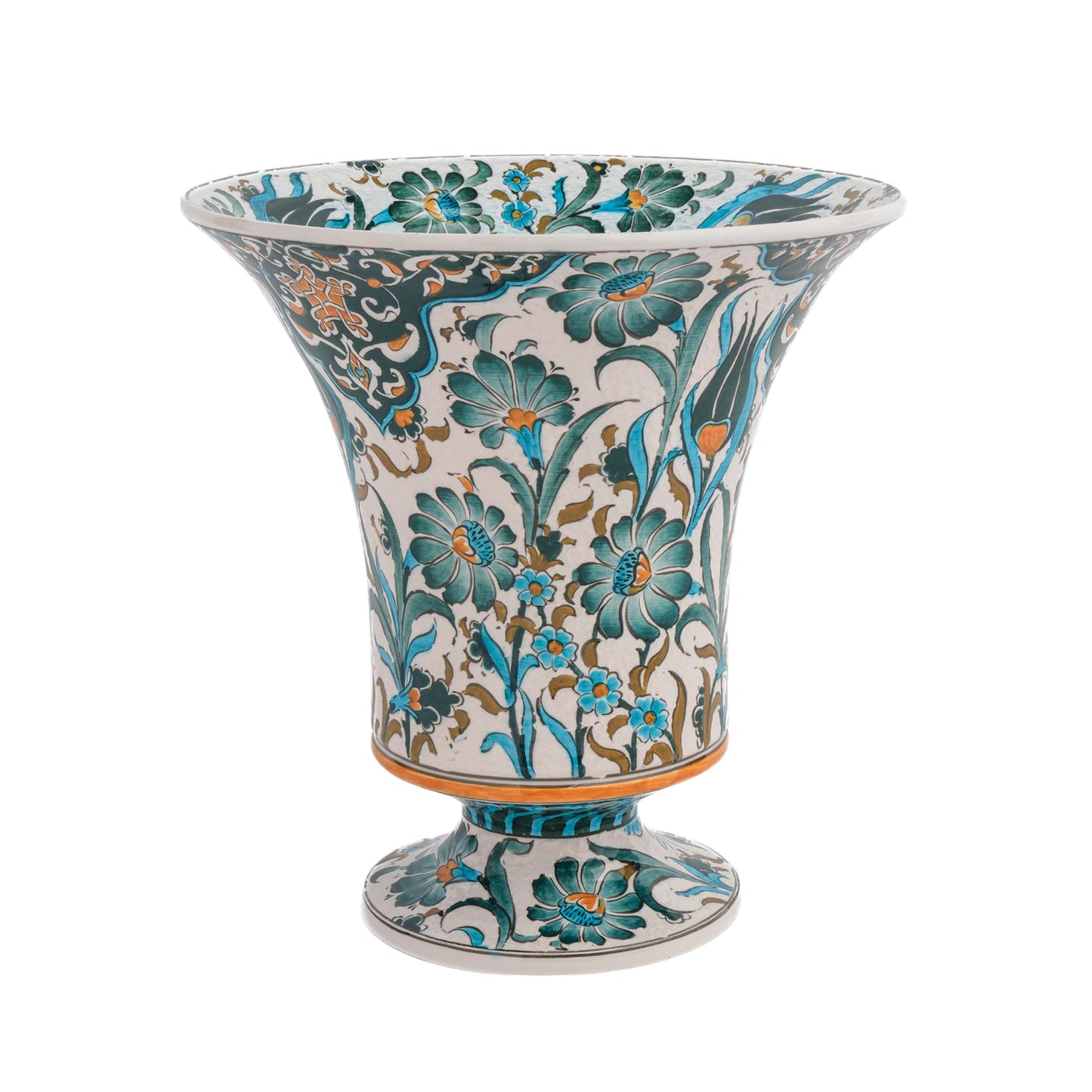 Handmade Ceramic Decorative Vase, Floral Chalice Ceramic Vase