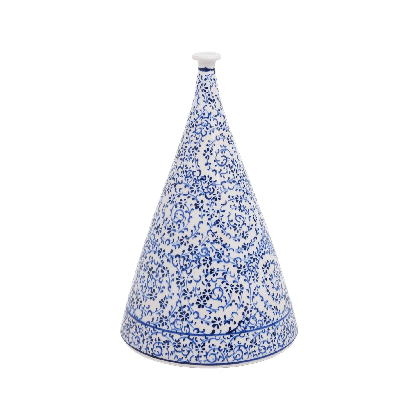 Handmade Ceramic Decorative Vase, Blue Vine Ceramic Vase