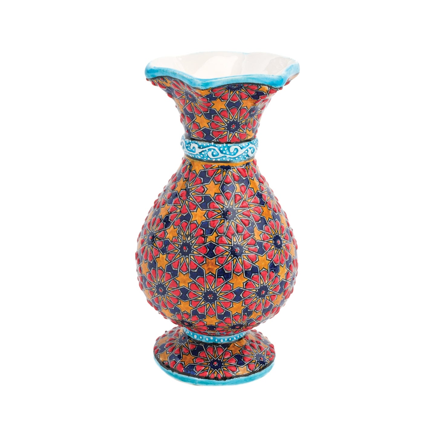 Handmade Ceramic Decorative Vase, Moroccan Star Ceramic Vase