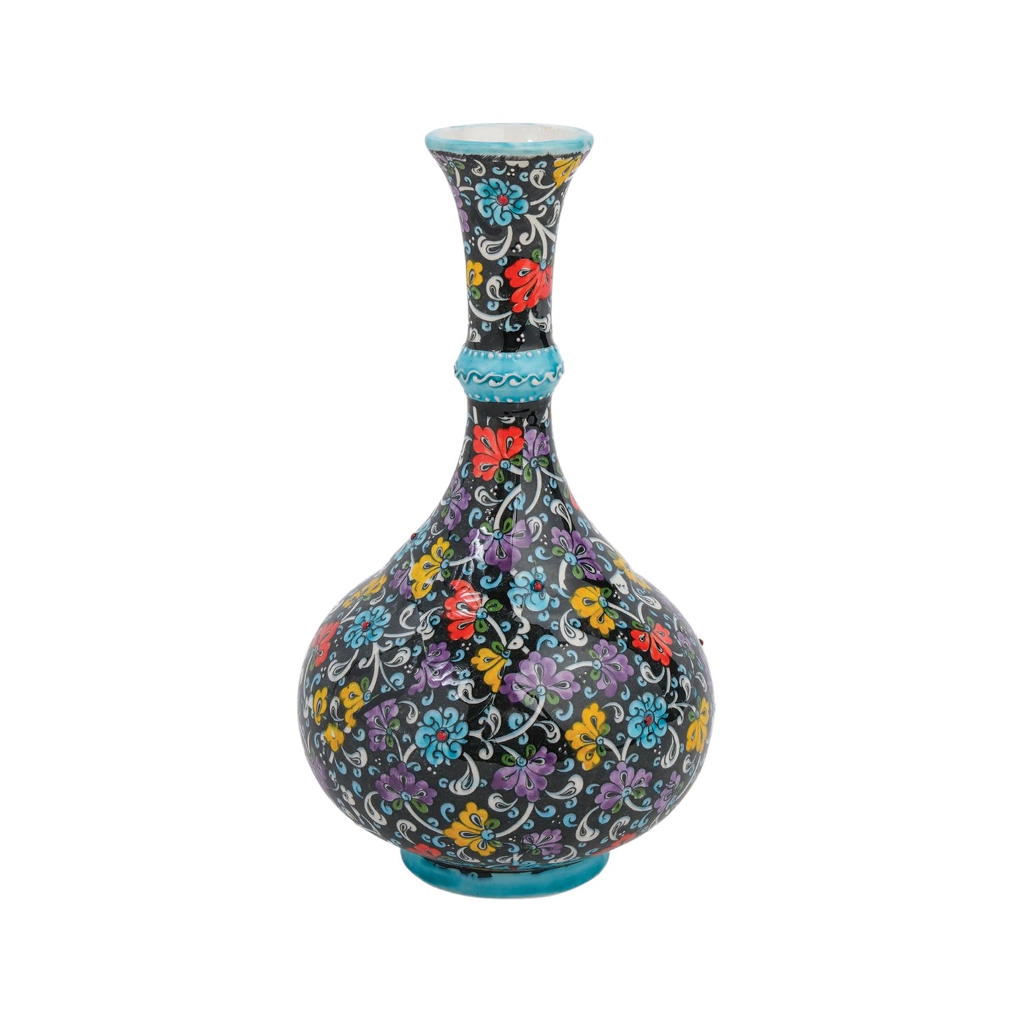 Handmade Ceramic Decorative Vase, Midnight Bloom Ceramic Vase
