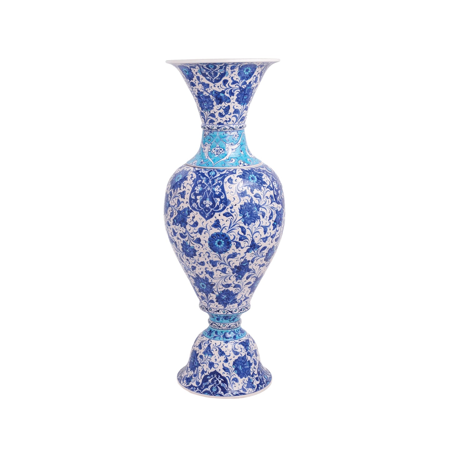 Handmade Ceramic Decorative Vase, Sapphire Elegance Ceramic Vase
